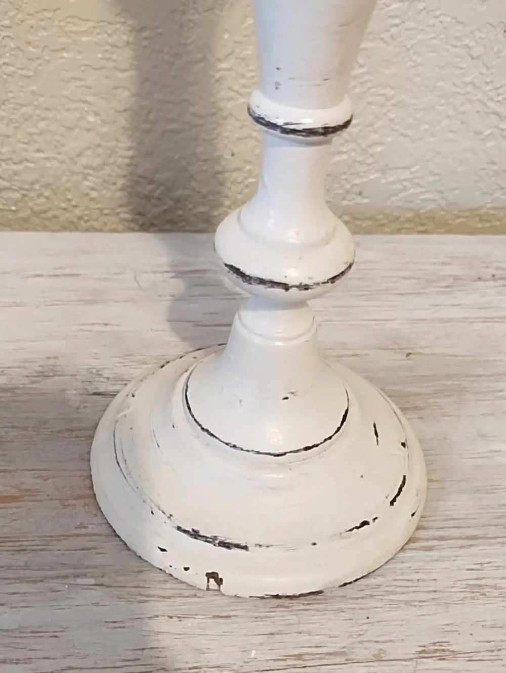 White Distressed Wood Candle Holders Set - Home Accents